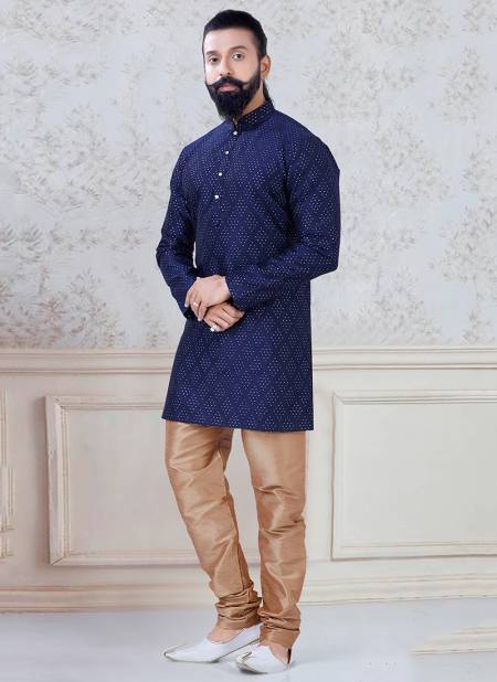 Blue Colour New Designer Festive Wear Fancy Kurta Pajama Mens Latest Collection KS 1134